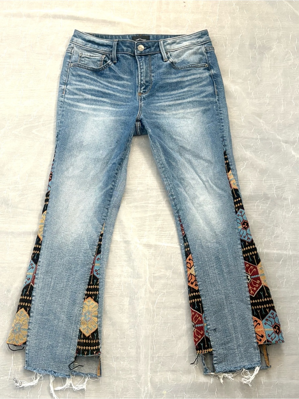 Free people Driftwood Inset Cropped Boho Jeans